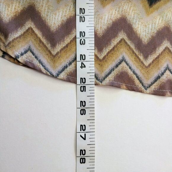 Maurices Striped Top Size Medium Brown Neutral Preppy Career Bohemian - Picture 5 of 8